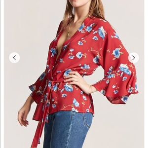 NWT Forever 21 Floral Kimono Wrap Top